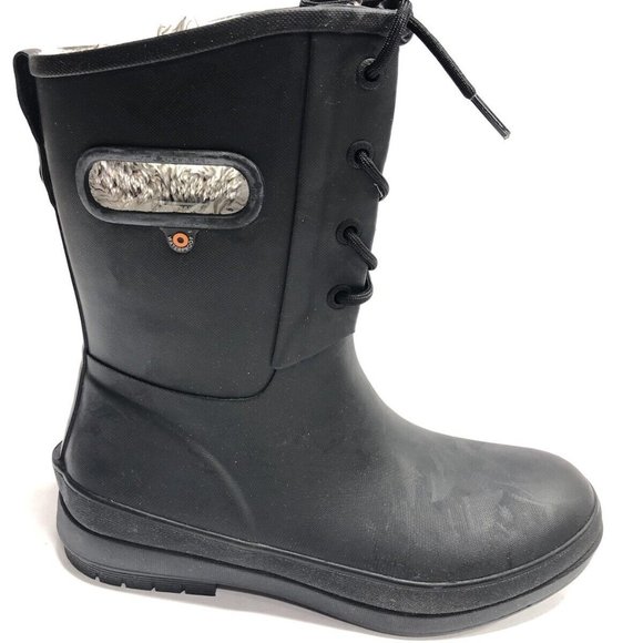 Bogs Women’s Amanda II Lace Black Waterproof Boots Size 8M